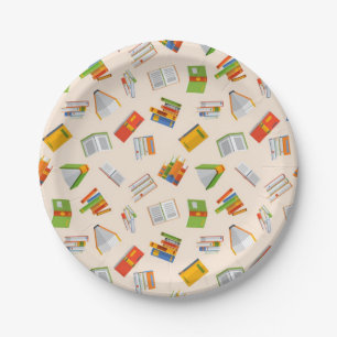Assiettes En Carton Motif de livre