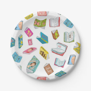Assiettes En Carton Motif de livre