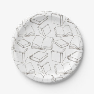 Assiettes En Carton Motif de livre