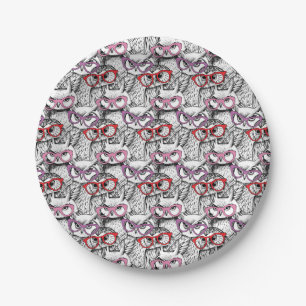 Assiettes En Carton Motif de lunettes de hibou