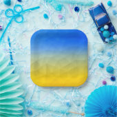 Assiettes En Carton Motif de maillage géométrique bleu jaune Ukraine (Fête)