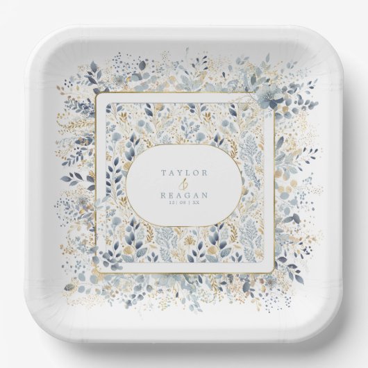 Assiettes En Carton Motif de Mariage de fleurs doux ID1045 (Recto)