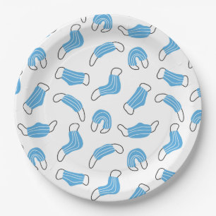 Assiettes En Carton motif de masque Médicale