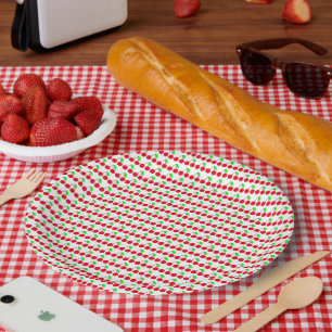 Assiettes En Carton Motif de merisier