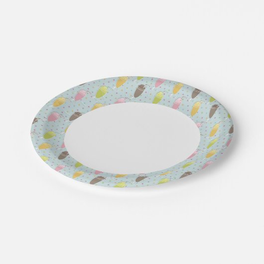 Assiettes En Carton Motif de Milkshake (Angle)
