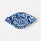 Assiettes En Carton Motif de mosaïque en Indigo et Cobalt Blue (Angulaire)