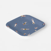Assiettes En Carton Motif de nageurs vintages (Angulaire)