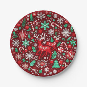 Assiettes En Carton Motif de Noël