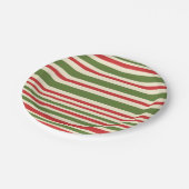 Assiettes En Carton Motif de Noël à bande variable Crème verte rouge (Angle)