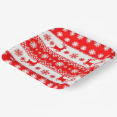 Assiettes En Carton Motif de Noël avec rennes et flocons de neige (Angulaire)