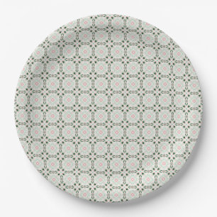 Assiettes En Carton Motif de Noël bohème éclectique complexe délicat