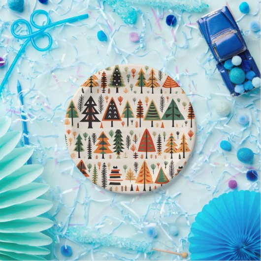 Assiettes En Carton Motif de Noël d'art populaire scandinave (Fête)