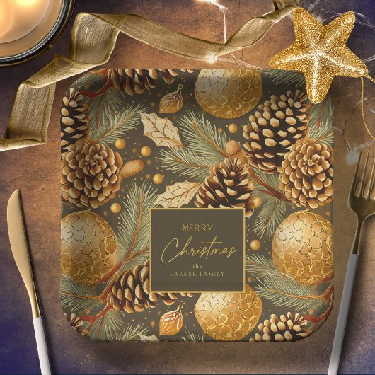 Assiettes En Carton Motif de Noël Earth Tones #29 ID1009