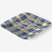 Assiettes En Carton Motif de Noël en or bleu n° 7 ID1009 (Angulaire)