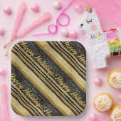 Assiettes En Carton Motif de Noël en or noir #28 ID1009 (Fête)