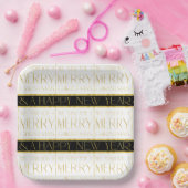 Assiettes En Carton Motif de Noël en or noir #35 ID1009 (Fête)