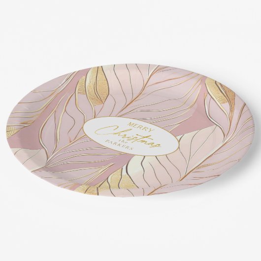 Assiettes En Carton Motif de Noël en or rose #29 ID1009 (Angle)