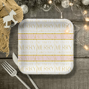 Assiettes En Carton Motif de Noël en or rose #35 ID1009