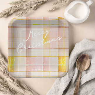 Assiettes En Carton Motif de Noël en or rose n° 7 ID1009