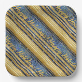 Assiettes En Carton Motif de Noël Gold bleu#28 ID1009 (Recto)