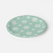 Assiettes En Carton Motif de Noël Mint Green White (Angle)