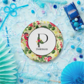 Assiettes En Carton Motif de Noël Monogramme initial P personnalisé (Fête)
