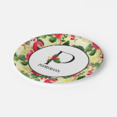 Assiettes En Carton Motif de Noël Monogramme initial P personnalisé (Angle)