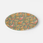 Assiettes En Carton Motif de Noël (Père Noël et pain d'épices) (Angle)
