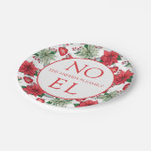 Assiettes En Carton Motif de Noël Poinsettia (Angle)