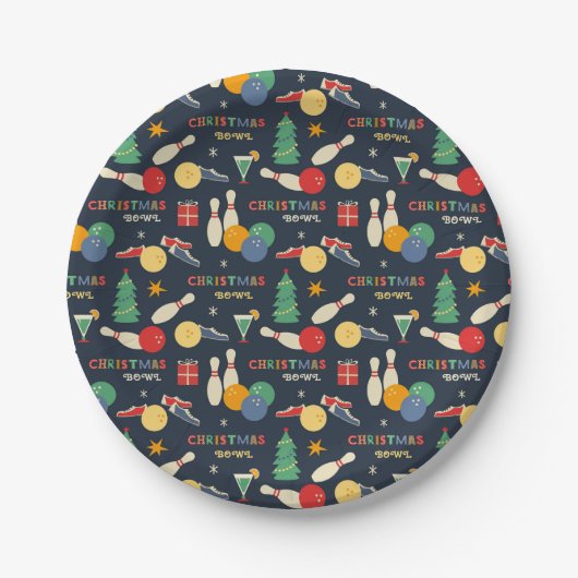 Assiettes En Carton Motif de Noël rétro (Devant)