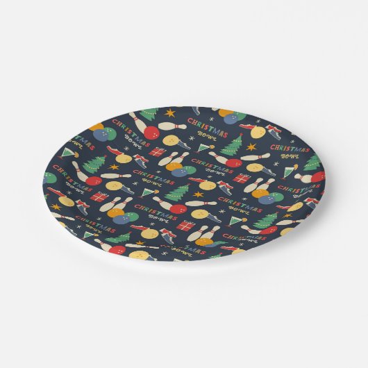 Assiettes En Carton Motif de Noël rétro (Angle)