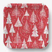 Assiettes En Carton Motif de Noël rouge #6 ID1009 (Recto)