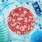 Assiettes En Carton Motif de Noël scandinave (Fête)