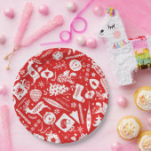 Assiettes En Carton Motif de Noël scandinave (Fête)