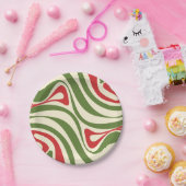 Assiettes En Carton Motif de Noël Trippy Retro Abstrait Swirl (Fête)