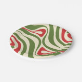 Assiettes En Carton Motif de Noël Trippy Retro Abstrait Swirl (Angle)