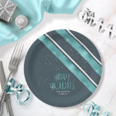 Assiettes En Carton Motif de Noël Turquoise/blanc ID862