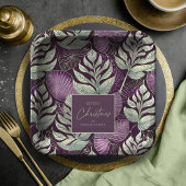 Assiettes En Carton Motif de Noël vert violet #29 ID1009