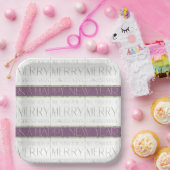 Assiettes En Carton Motif de Noël vert violet #35 ID1009 (Fête)