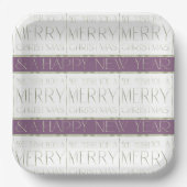 Assiettes En Carton Motif de Noël vert violet #35 ID1009 (Recto)