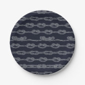 Assiettes En Carton Motif de noeuds maritimes (Devant)
