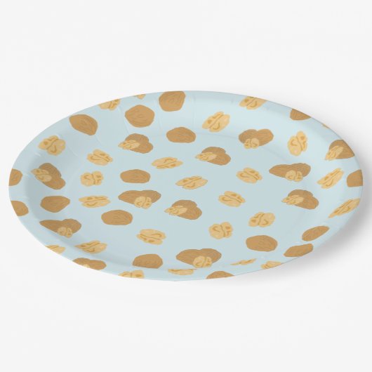 Assiettes En Carton Motif de noix mignonnes (Angle)