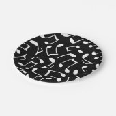 Assiettes En Carton Motif de notes de musique noir et blanc (Angle)