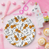 Assiettes En Carton Motif de notes de musique violon (Fête)