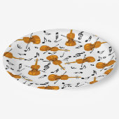 Assiettes En Carton Motif de notes de musique violon (Angle)