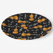 Assiettes En Carton Motif de notes de musique violon (Angle)