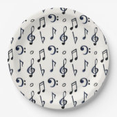 Assiettes En Carton Motif de notes musicales mignonnes (Devant)
