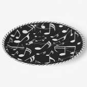 Assiettes En Carton Motif de notes noir et blanc (Angle)