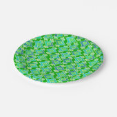 Assiettes En Carton Motif de papier peint Art Déco, Jade Green (Angle)