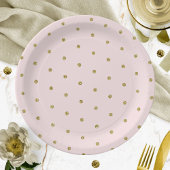 Assiettes En Carton Motif de Parties scintillant Polka Point Pink